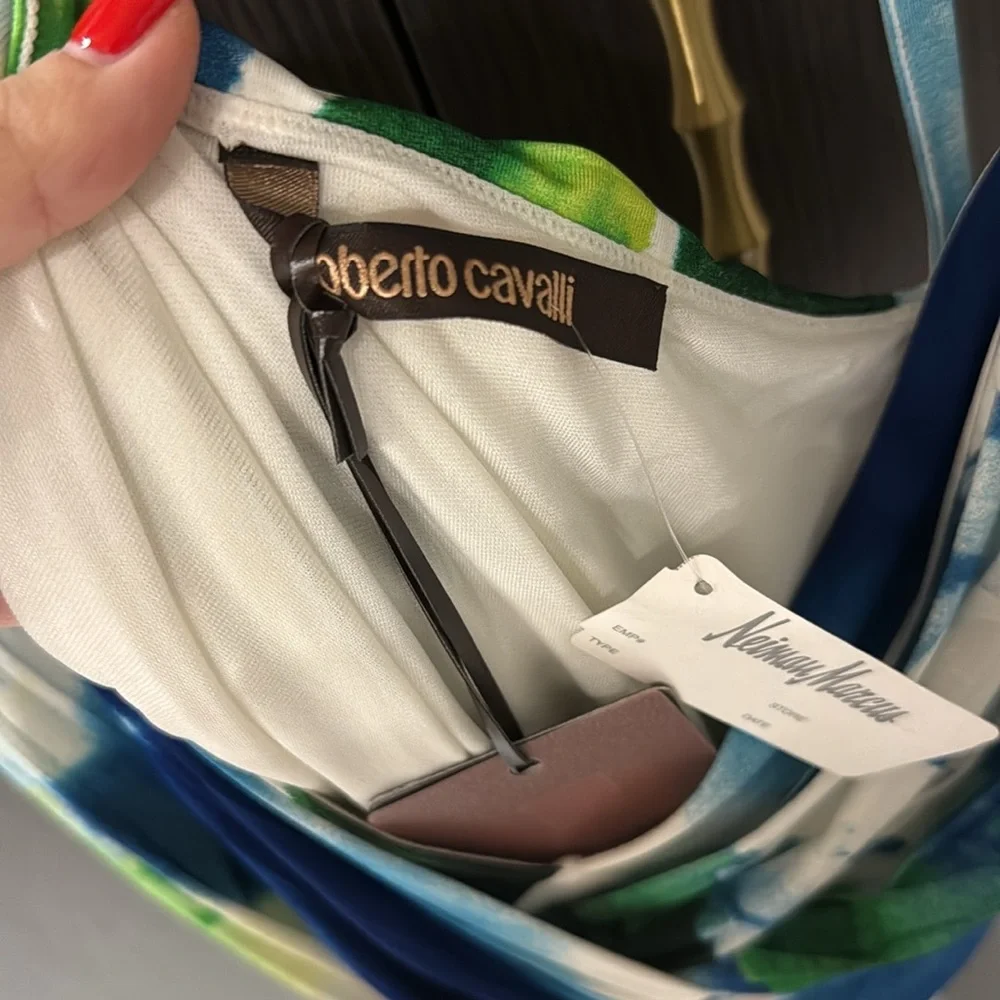 Roberto Cavalli Abstract Print Dress 💙💛💚🤍 - Picture 6 of 17